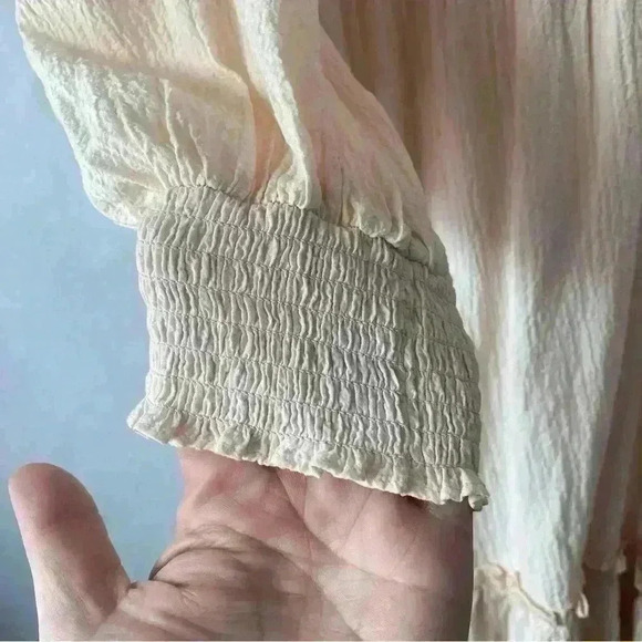 CALVIN KLEIN Womens Pink Stretch Textured Ruffled 3/4 Sleeve Midi‎ Dress Size 14 - Picture 7 of 14